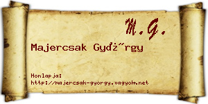 Majercsak György névjegykártya